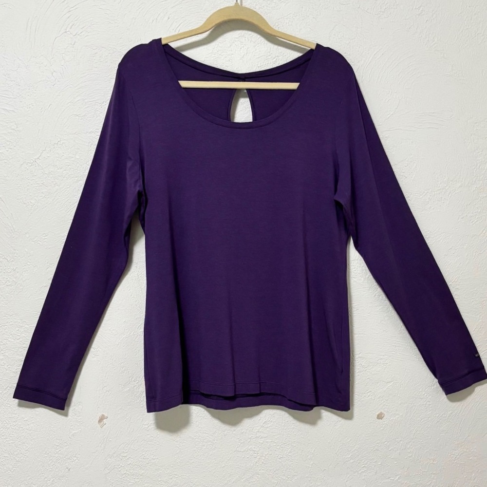 Columbia Long Sleeve Top Size XL Purple Omni-Wick Keyhole Back Activewear